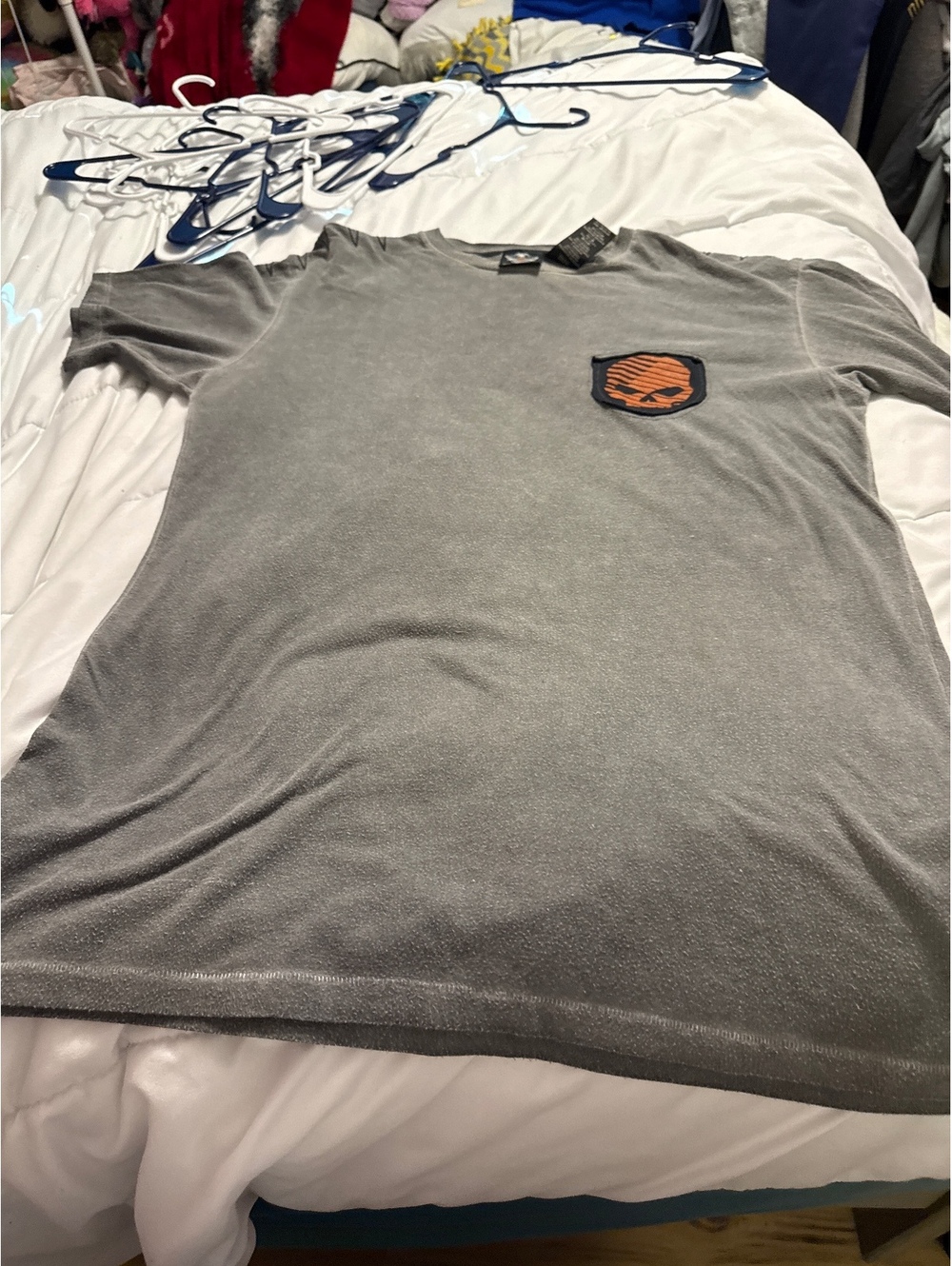 Harley-Davidson Gray Skull Logo T-Shirt Size Large